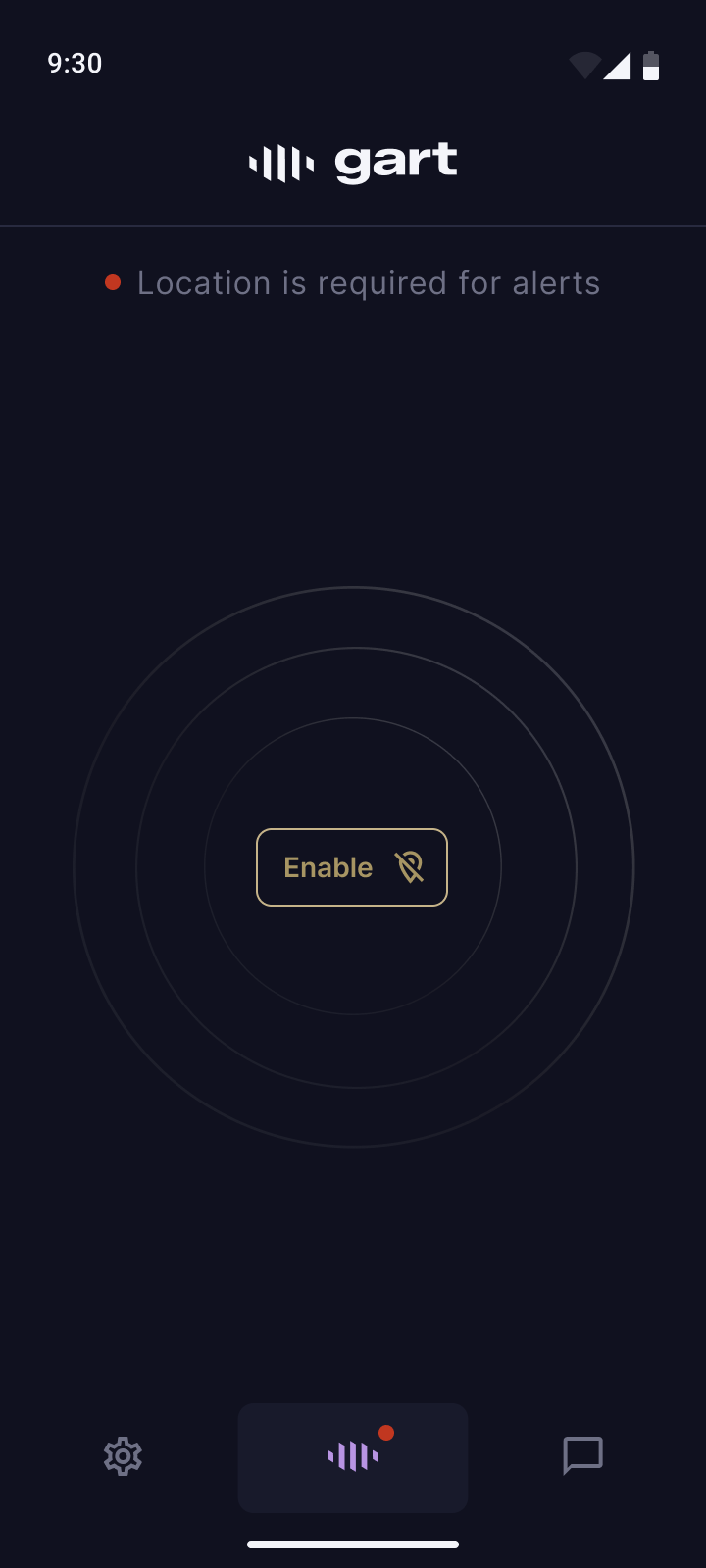 Alert blocked, GPS off